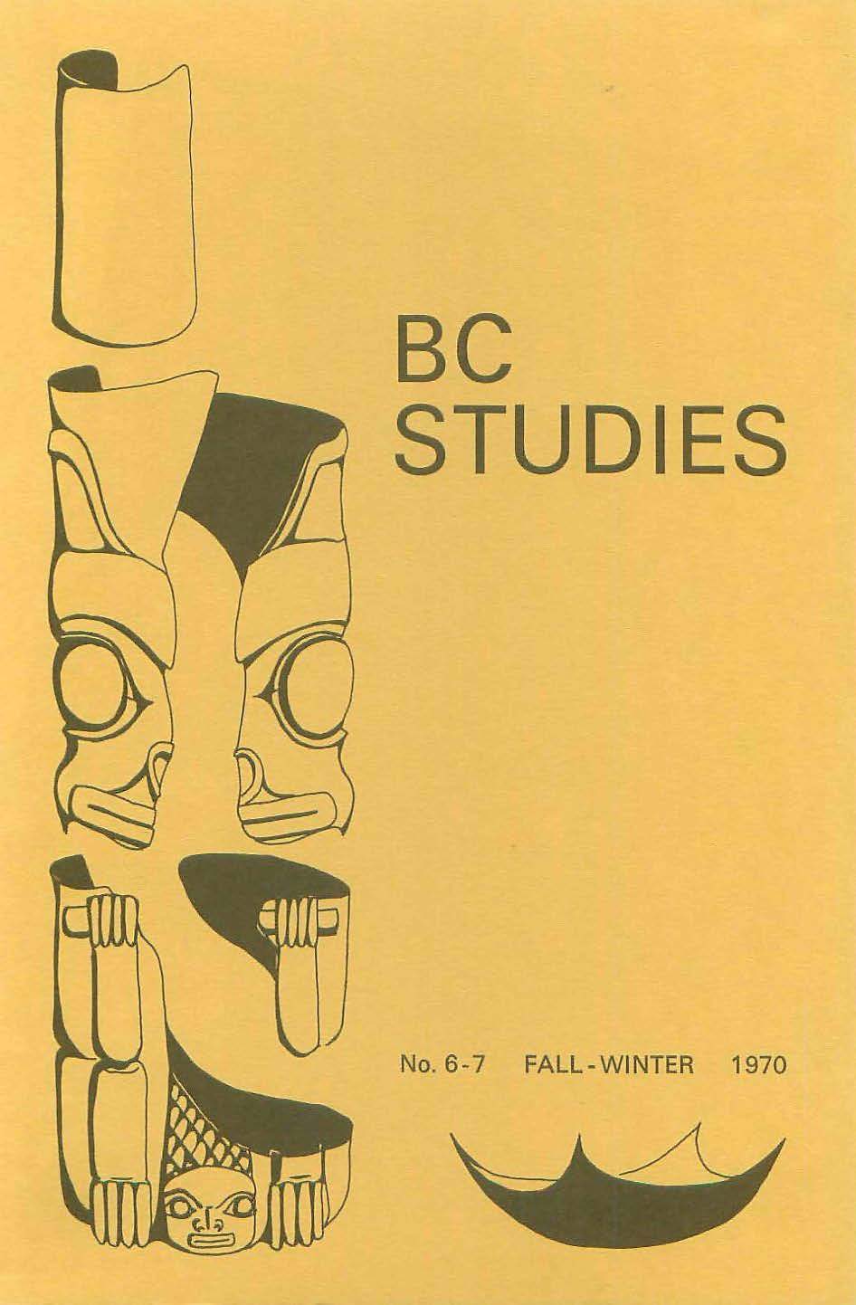 Product Image of: BC Studies no. 6-7 Autumn 1970