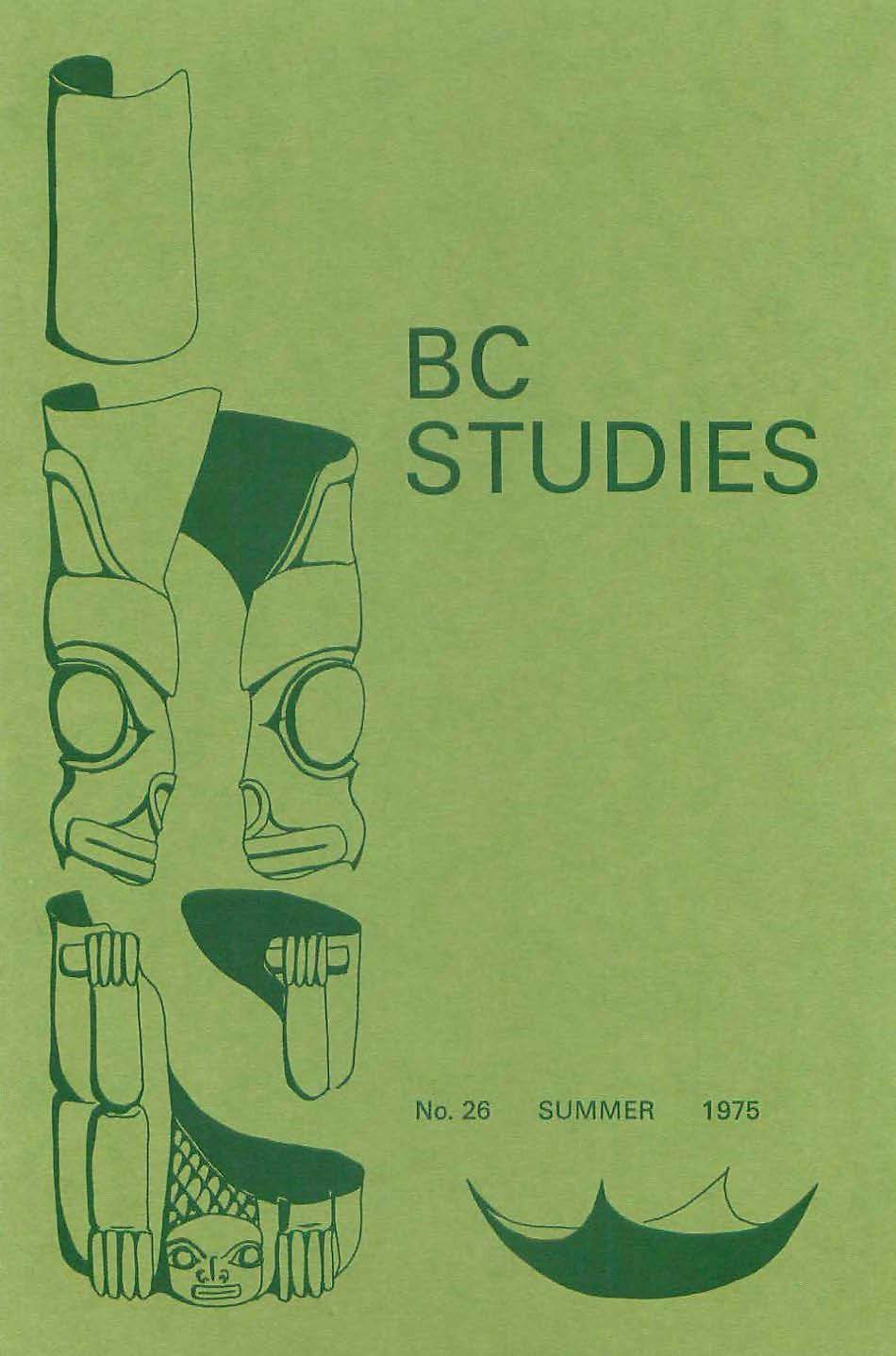 Product Image of: BC Studies no. 26 Summer 1975