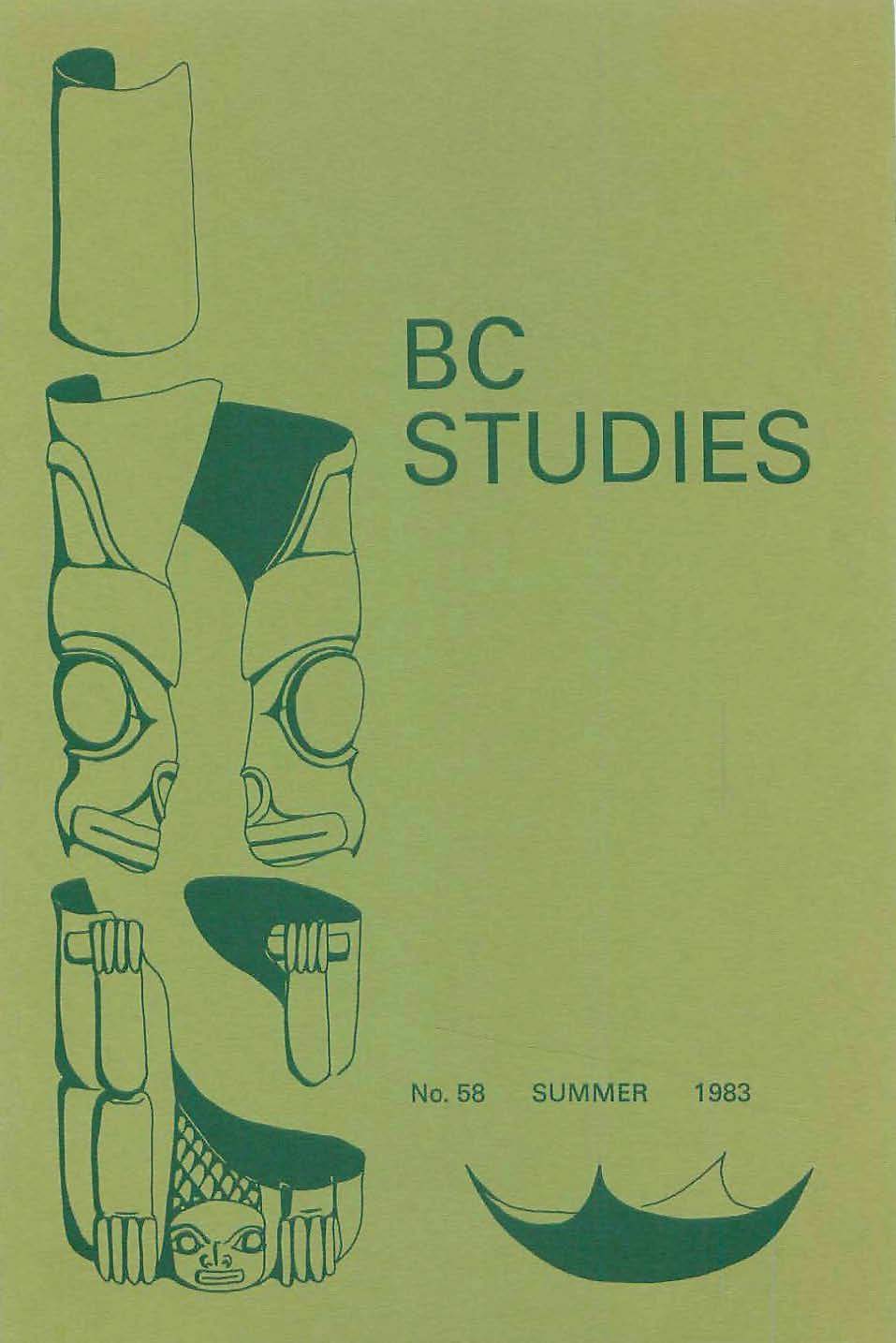 Product Image of: BC Studies no. 58 Summer 1983