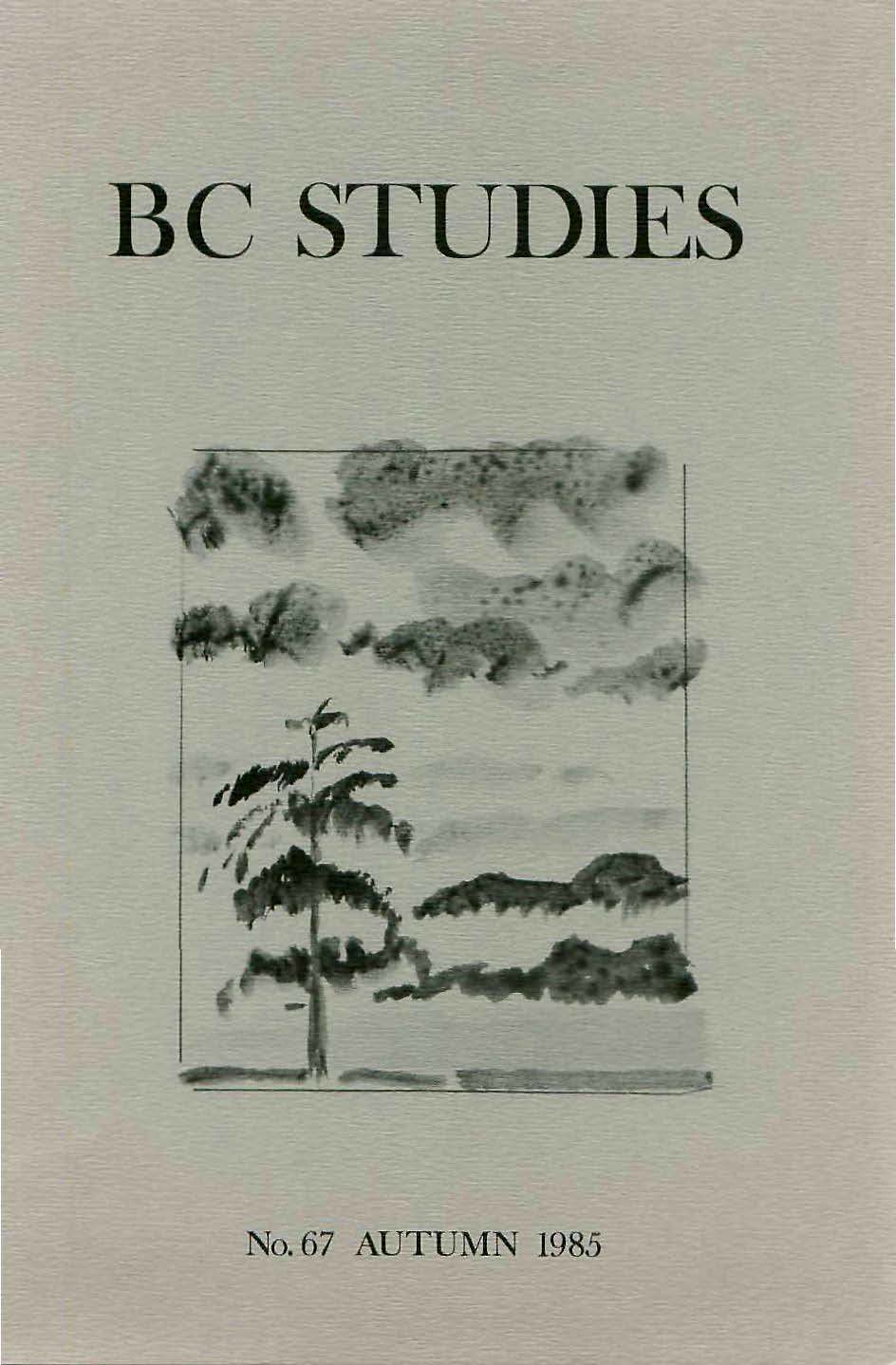 Product Image of: BC Studies no. 67 Autumn 1985