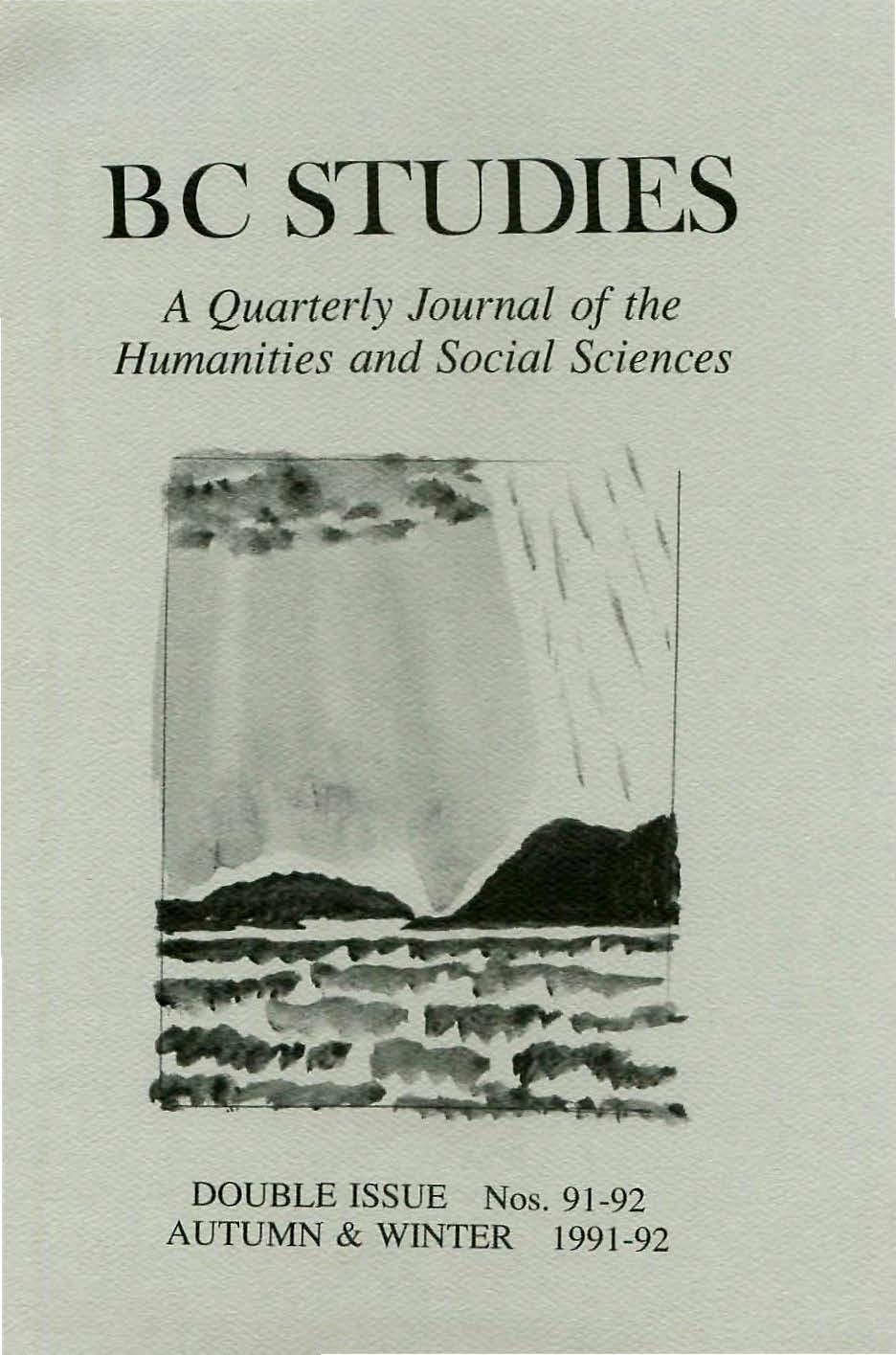 Product Image of: BC Studies no. 91-92 Autumn-Winter 1991-1992