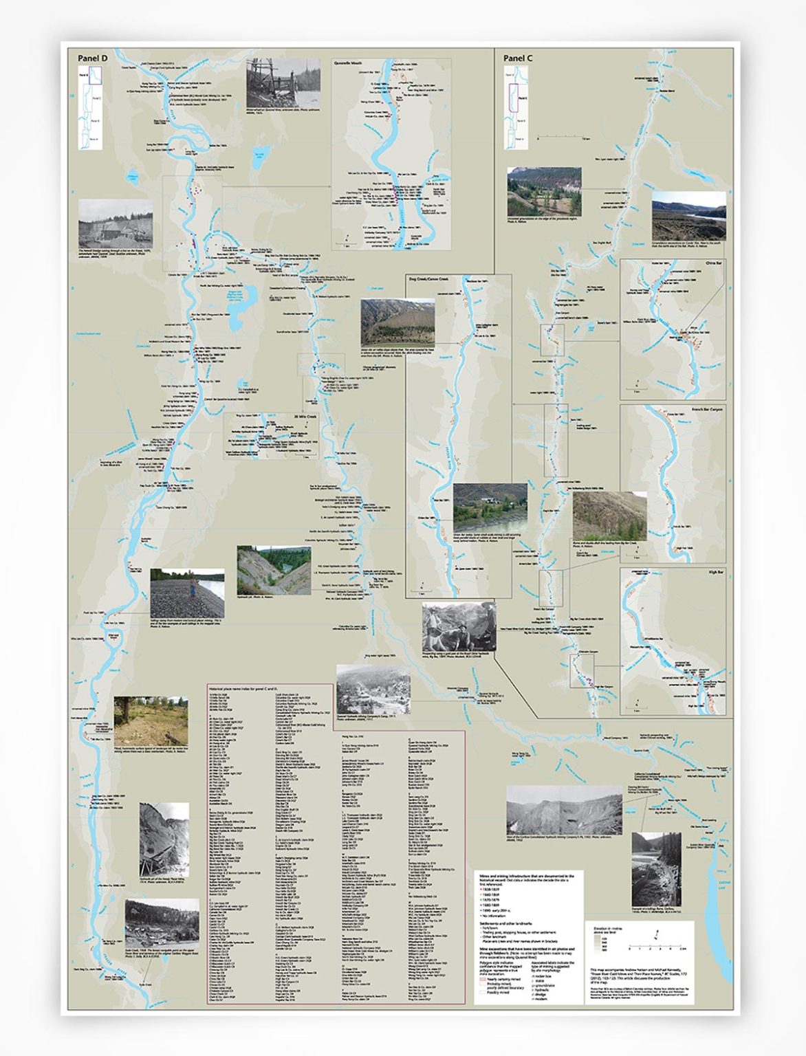 Map: Fraser River Gold Mines and their Place Names | BC Studies