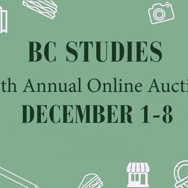 Cover photo for: BC Studies 18th Annual Online Fundraising Auction
